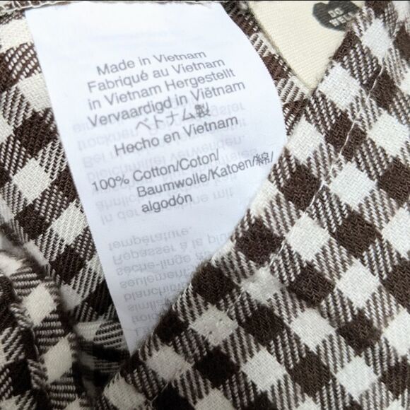 NWT MADEWELL Flannel Gingham Tie Front Shirt L - Picture 8 of 10